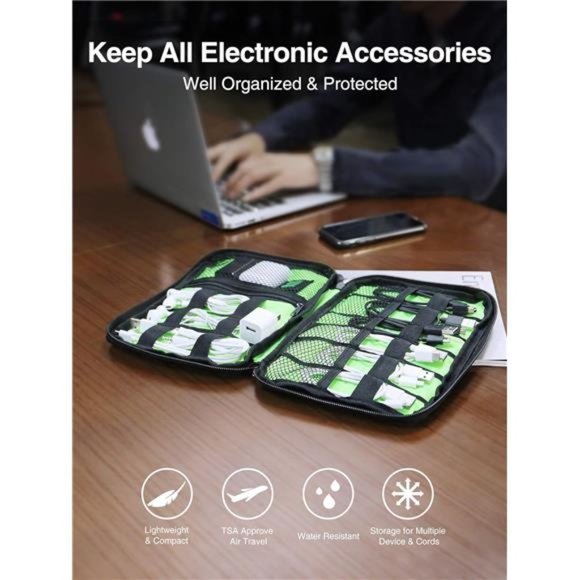 Electronics Organizer, Cord Organizer Travel,Portable Tech Bag,Travel Cable Case - Picture 3 of 6